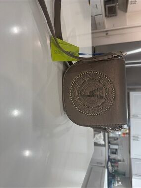Versace Jeans Collection Taupe/Brown Embossed Logo Crossbody Bag